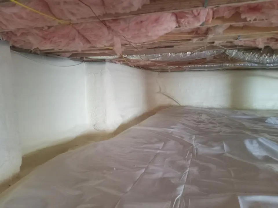 Crawl space encapsulation with closed-cell spray foam for Attic Insulation in Lenox