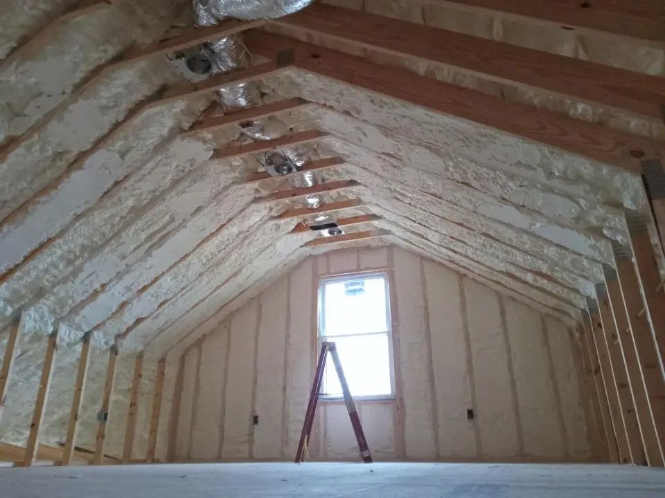 Spray foam roofing application for Crawl Space Insulation project in Lenox